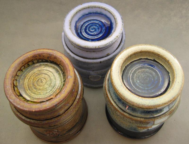 hand made stoneware butter keepers lids