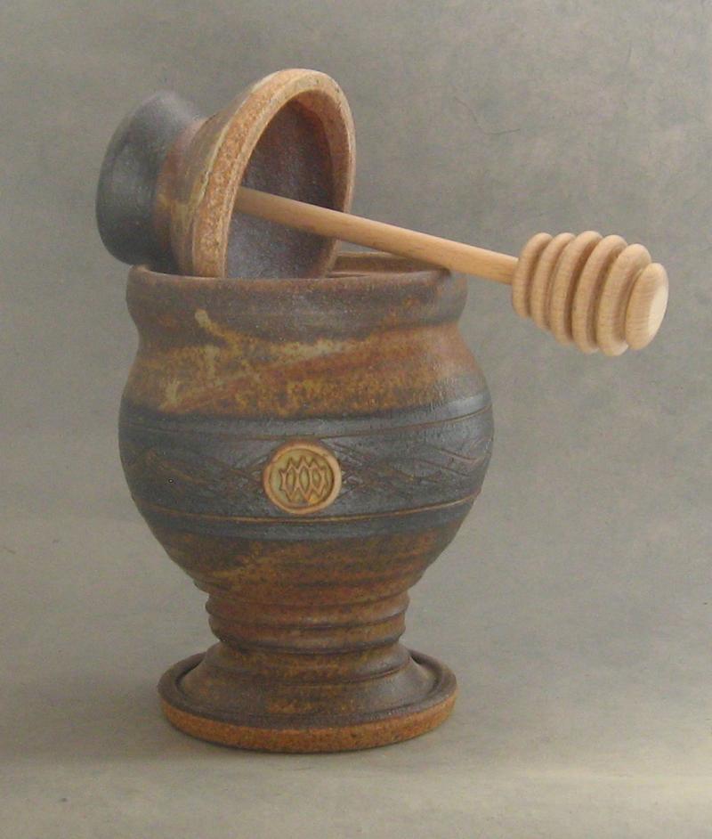 handmade ceramic honey pot