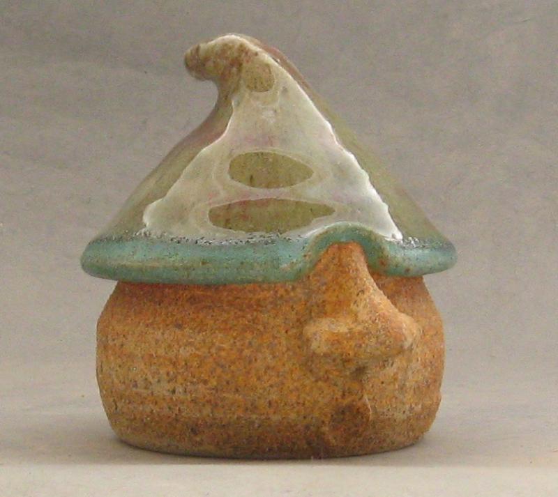 unusual salt shaker gnome hat pottery