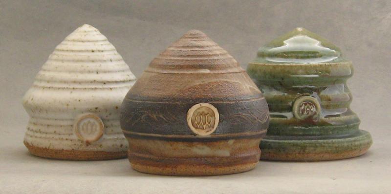 shake from the bottom pottery salt shakers