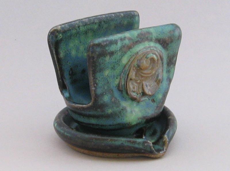 pottery soap holder soap stand green